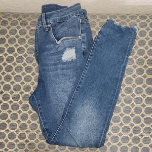 Good American Blue Distressed Skinny Jeans
